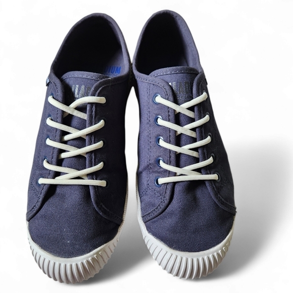 PALLADIUM Easy Lace canvas sneakers women's size 7 navy - Picture 3 of 11